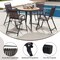 4 Pieces Slatted Design Patio Folding Chairs with Heavy-Duty Metal Frame